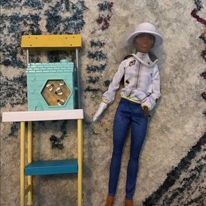Bee Farmer Barbie with hive